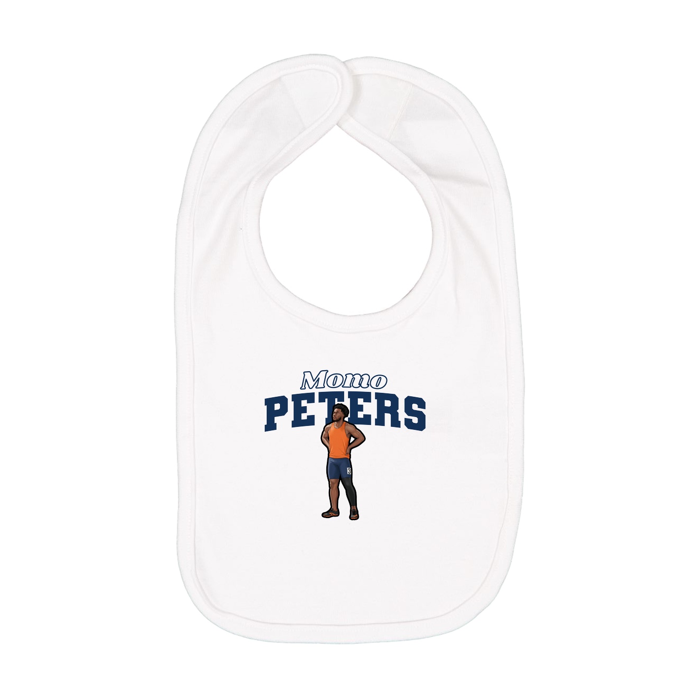 Infant Bib — Name Arch in White