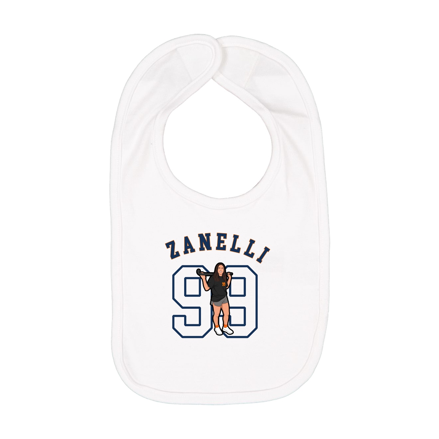 Infant Bib — Shirsey Arch in White