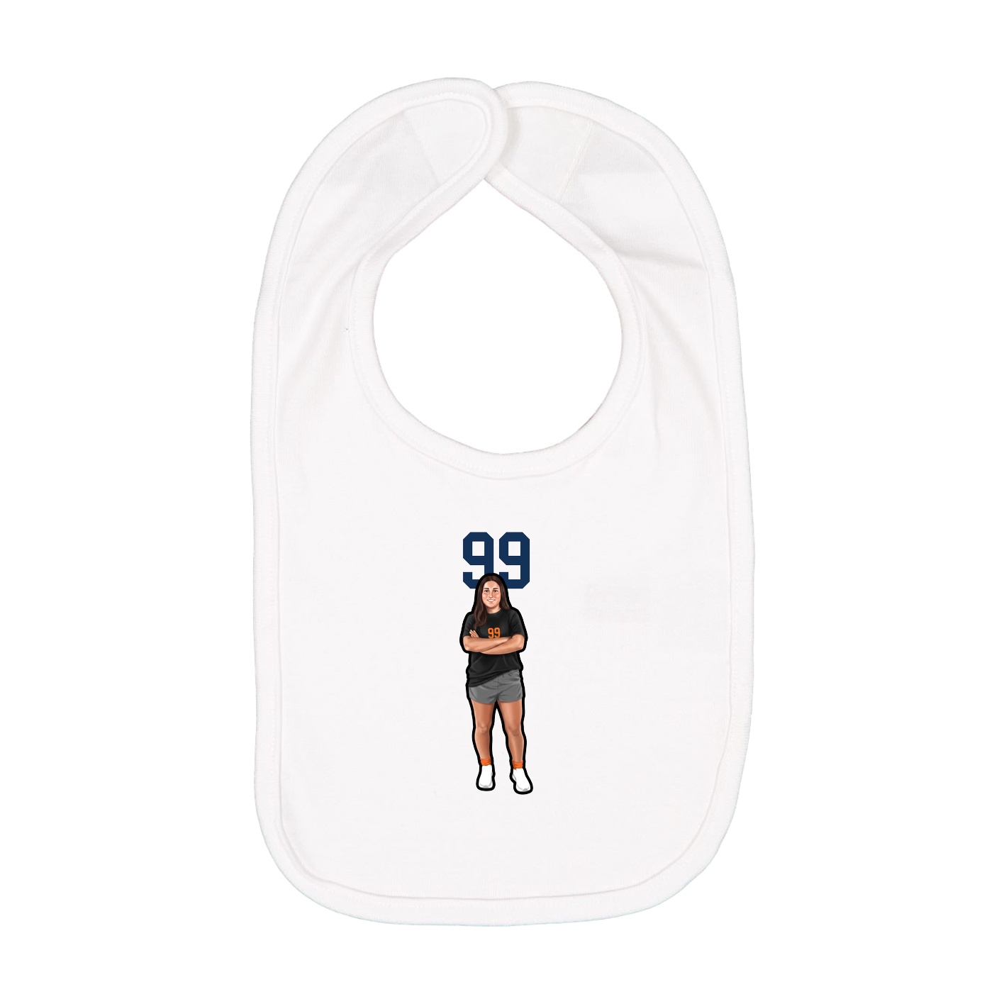 Infant Bib — Number Top in White