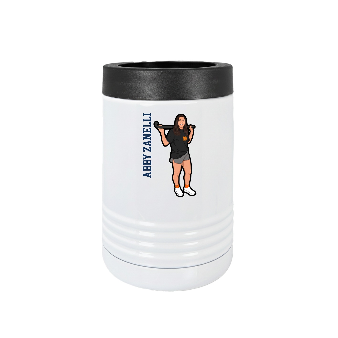 Beverage Holder — Name Vertical in White