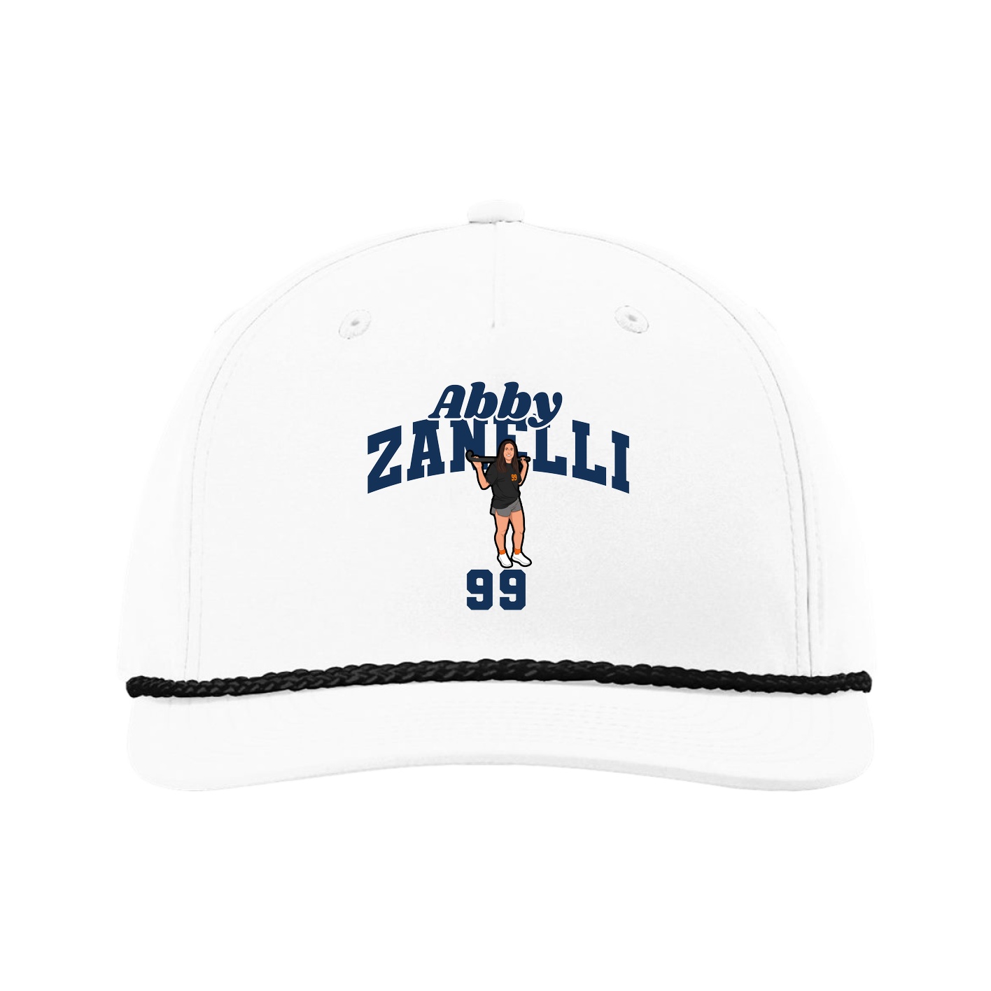 Five-Panel Classic Rope Cap — Signature Arch in White
