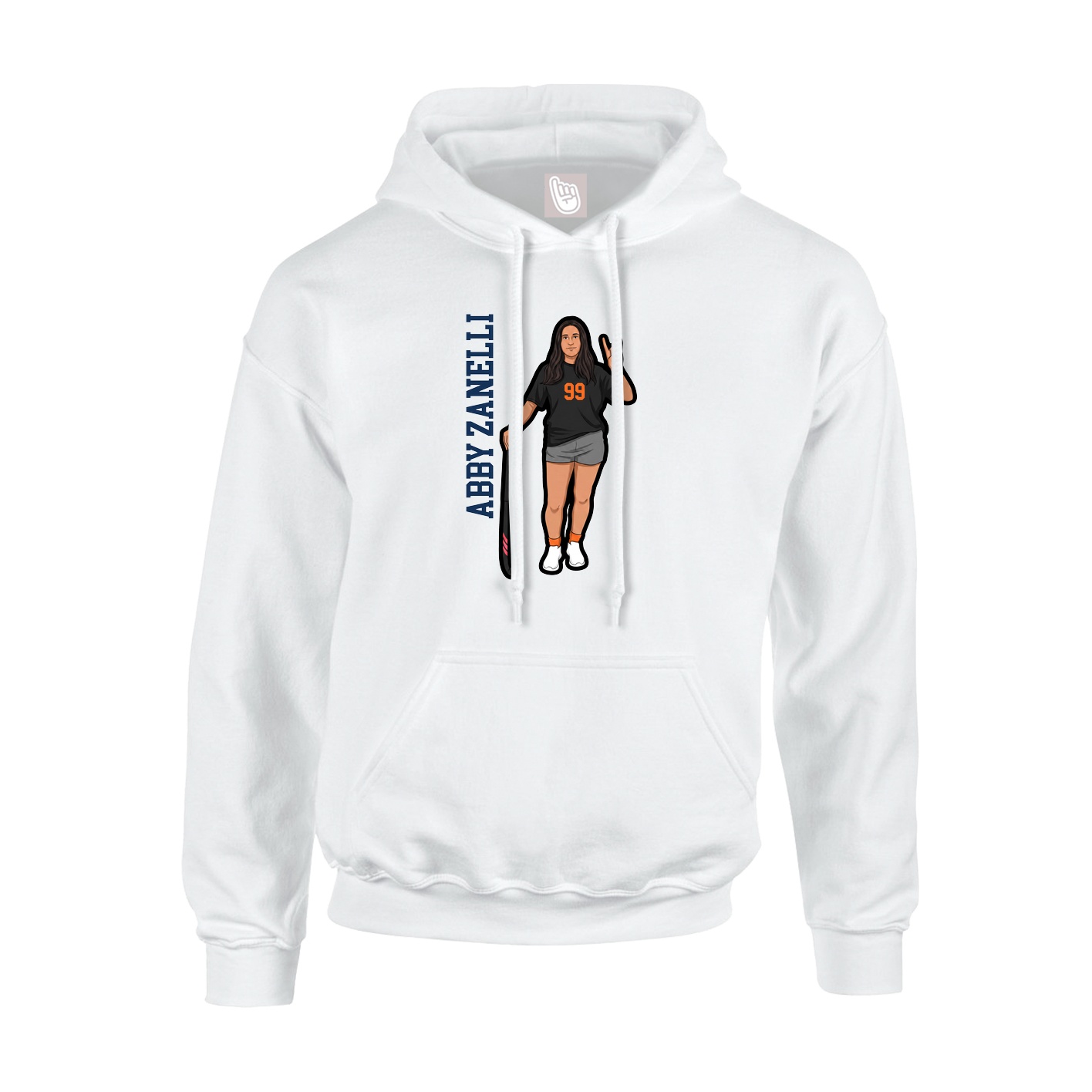 Hoodie — Name Vertical in White