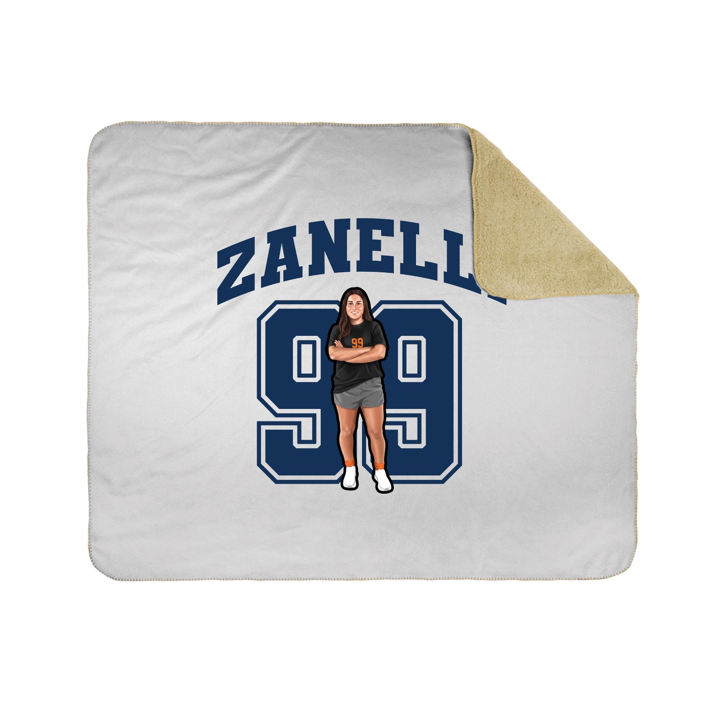 Throw Blanket — Number in White