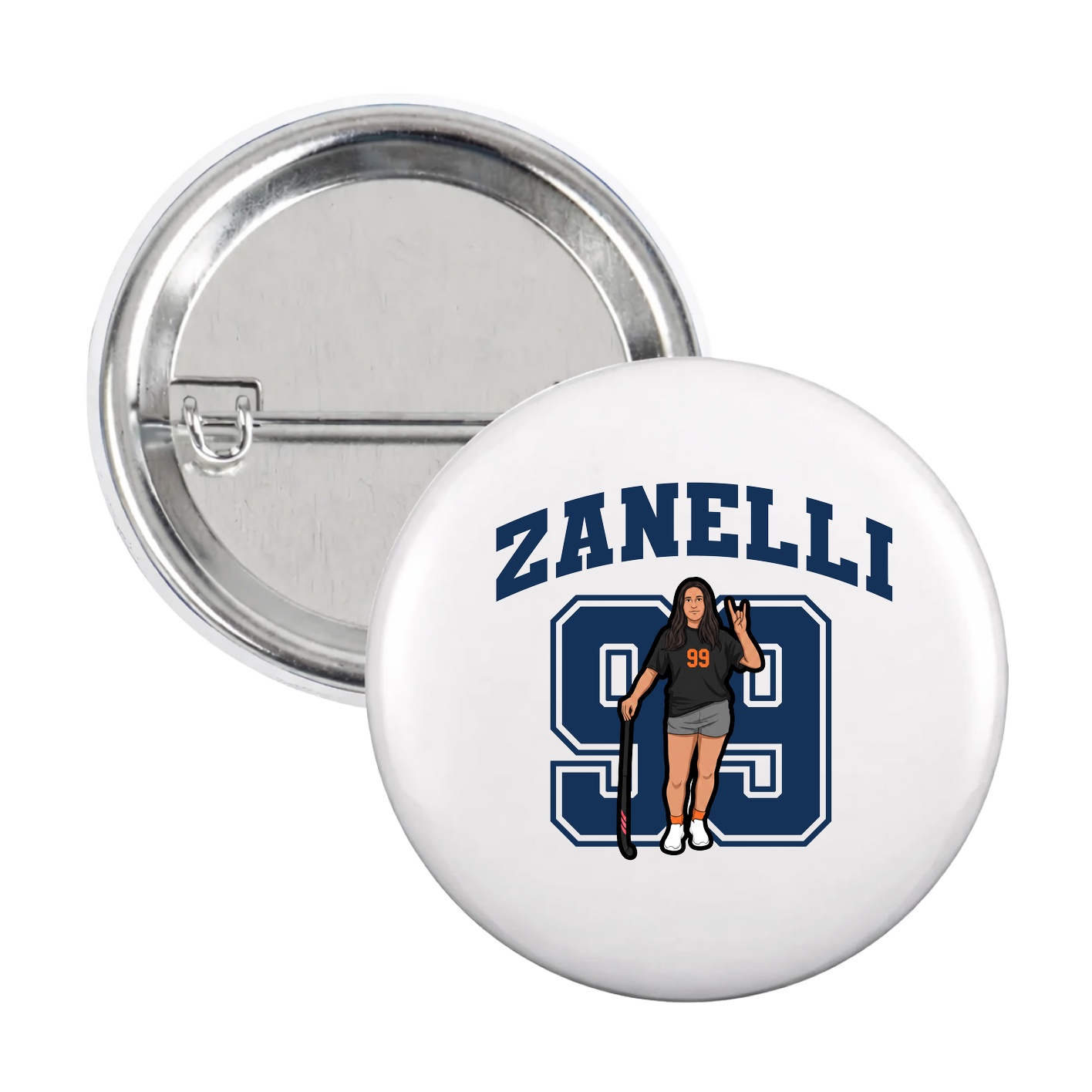 Game Day Button — Number in White