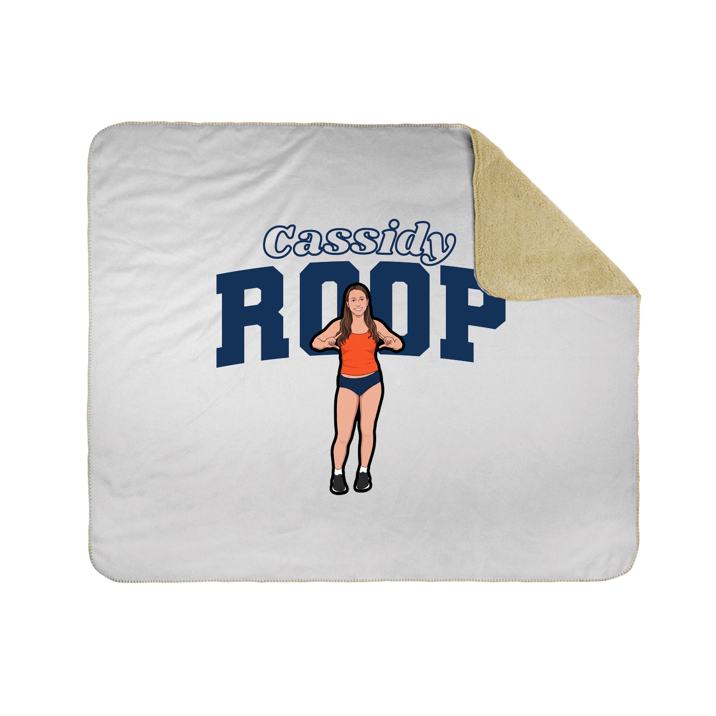 Throw Blanket — Name Arch in White