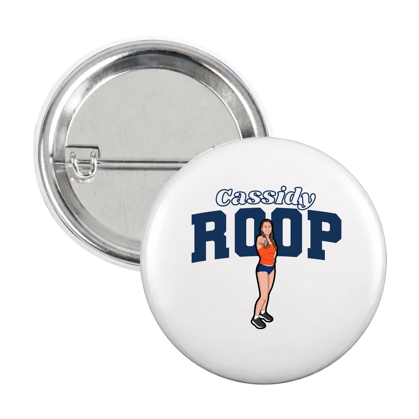 Game Day Button — Name Arch in White