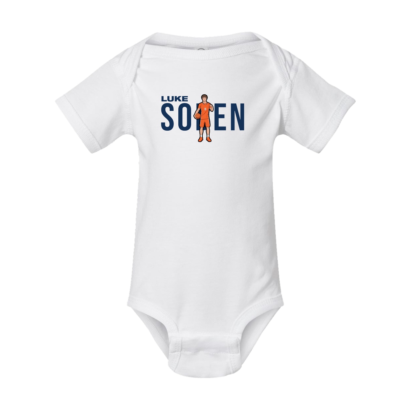 Baby Onesie — Player Name in White