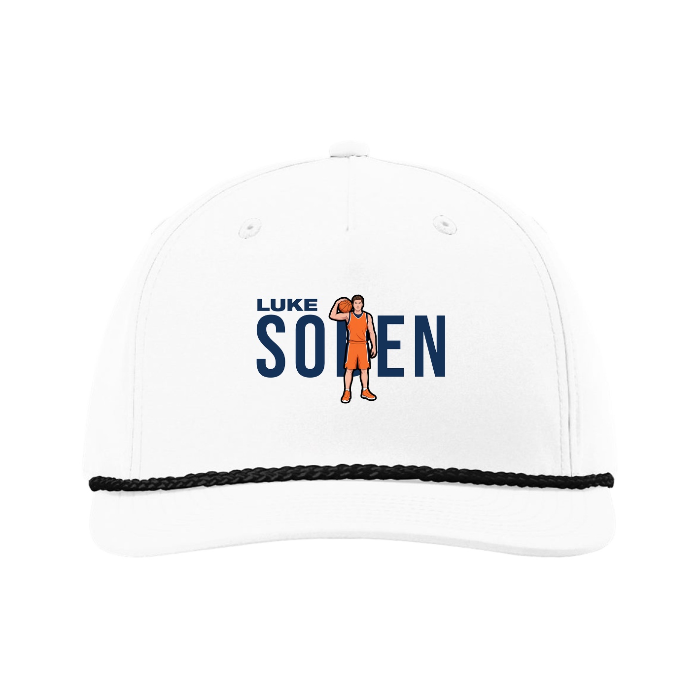 Five-Panel Classic Rope Cap — Player Name in White