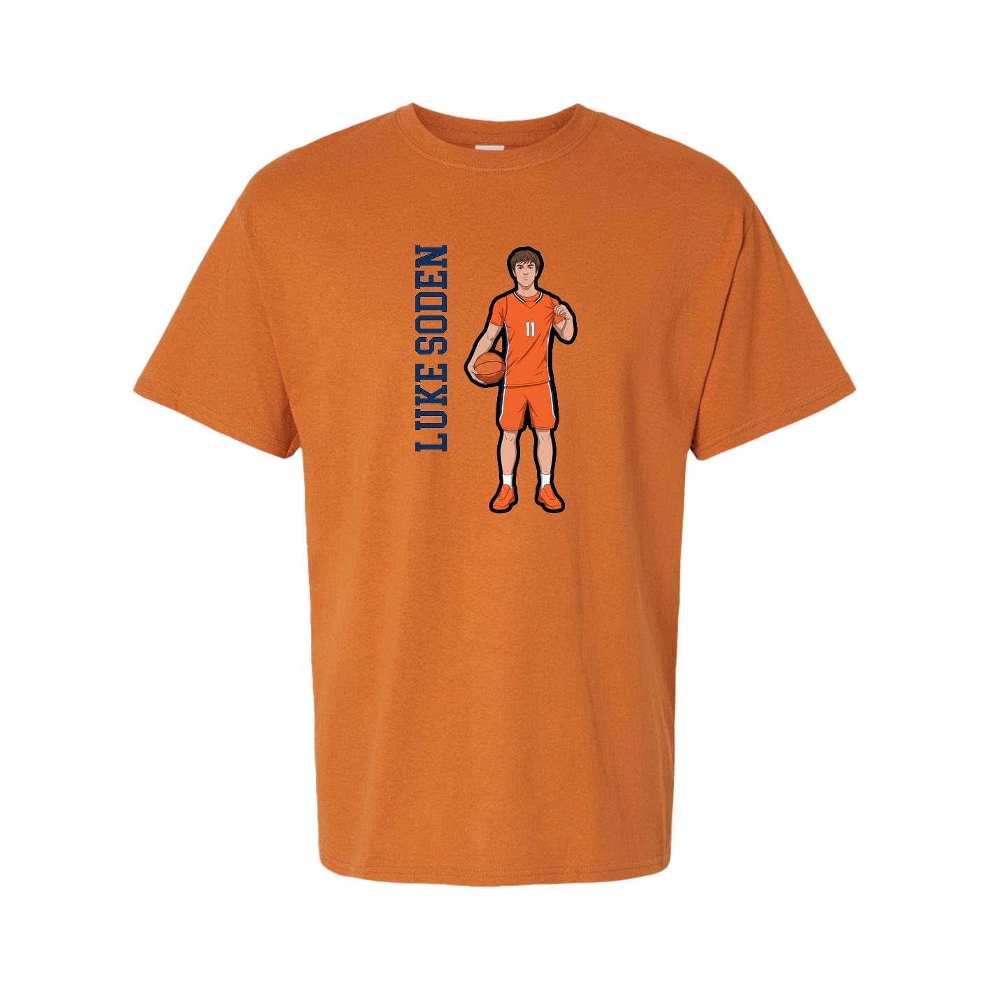 Tee — Name Vertical in Orange