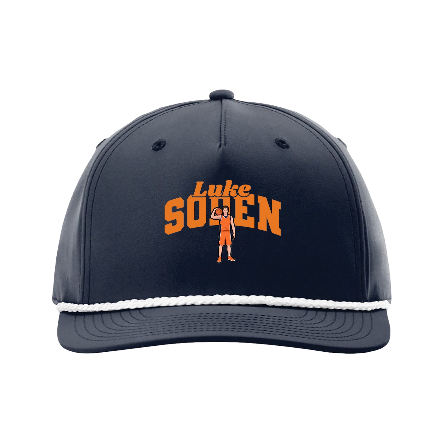Five-Panel Classic Rope Cap — Signature Arch in Navy