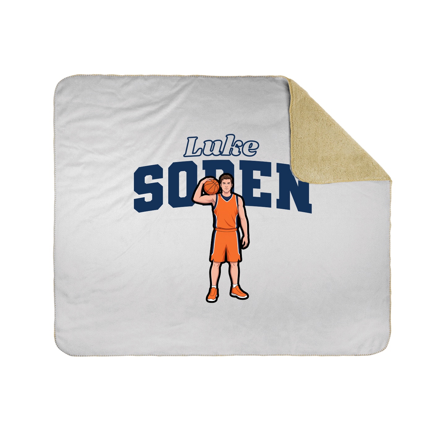 Throw Blanket — Name Arch in White