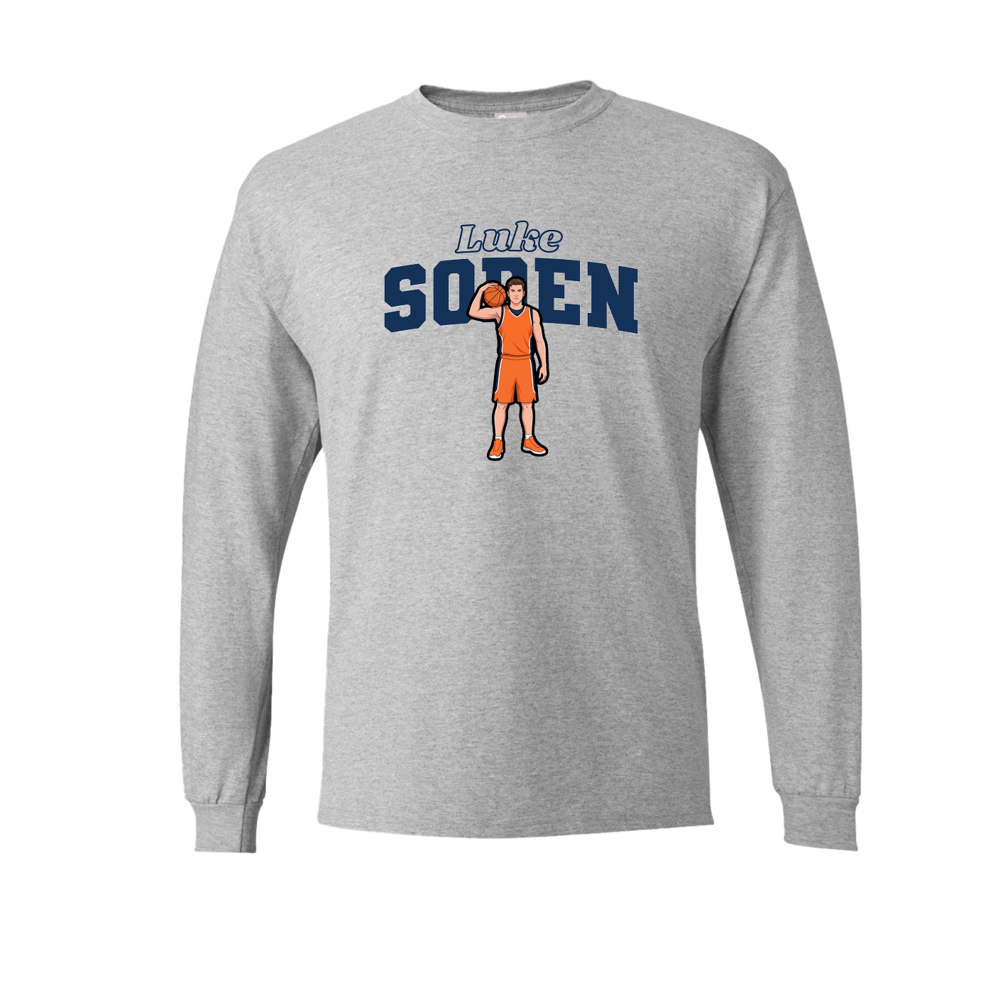 Long Sleeve Tee — Name Arch in Grey