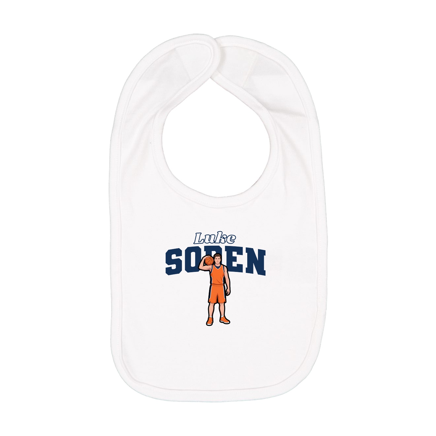 Infant Bib — Name Arch in White