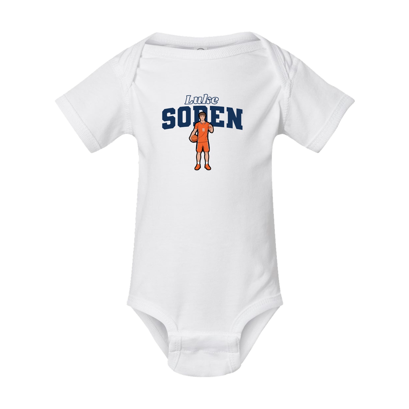 Baby Onesie — Name Arch in White