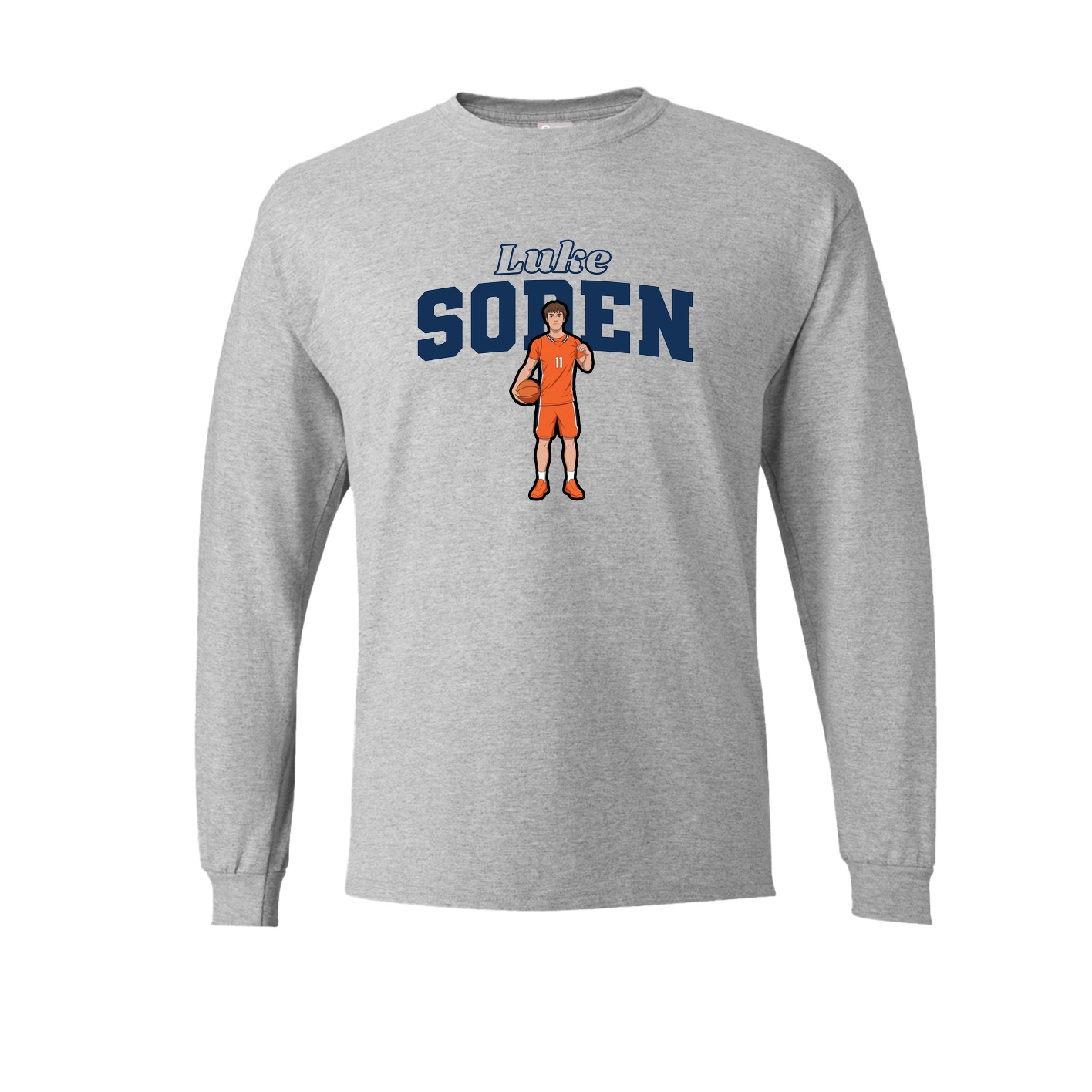 Long Sleeve Tee — Name Arch in Grey