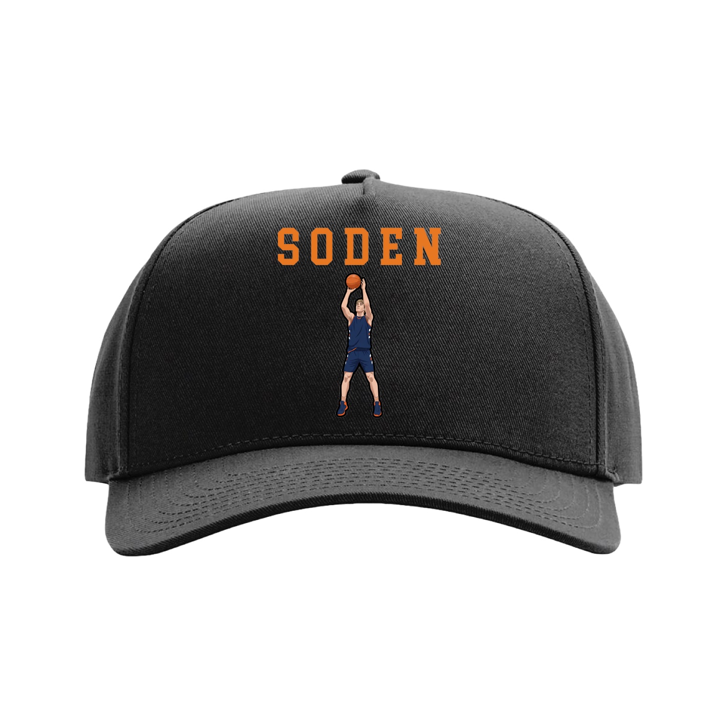 Full Fabric Five-Panel Champ Cap — Shirsey in Black