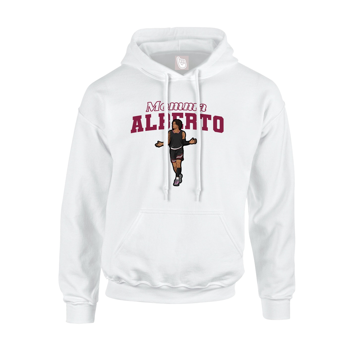 Youth Hoodie — Mothers Day Block in White