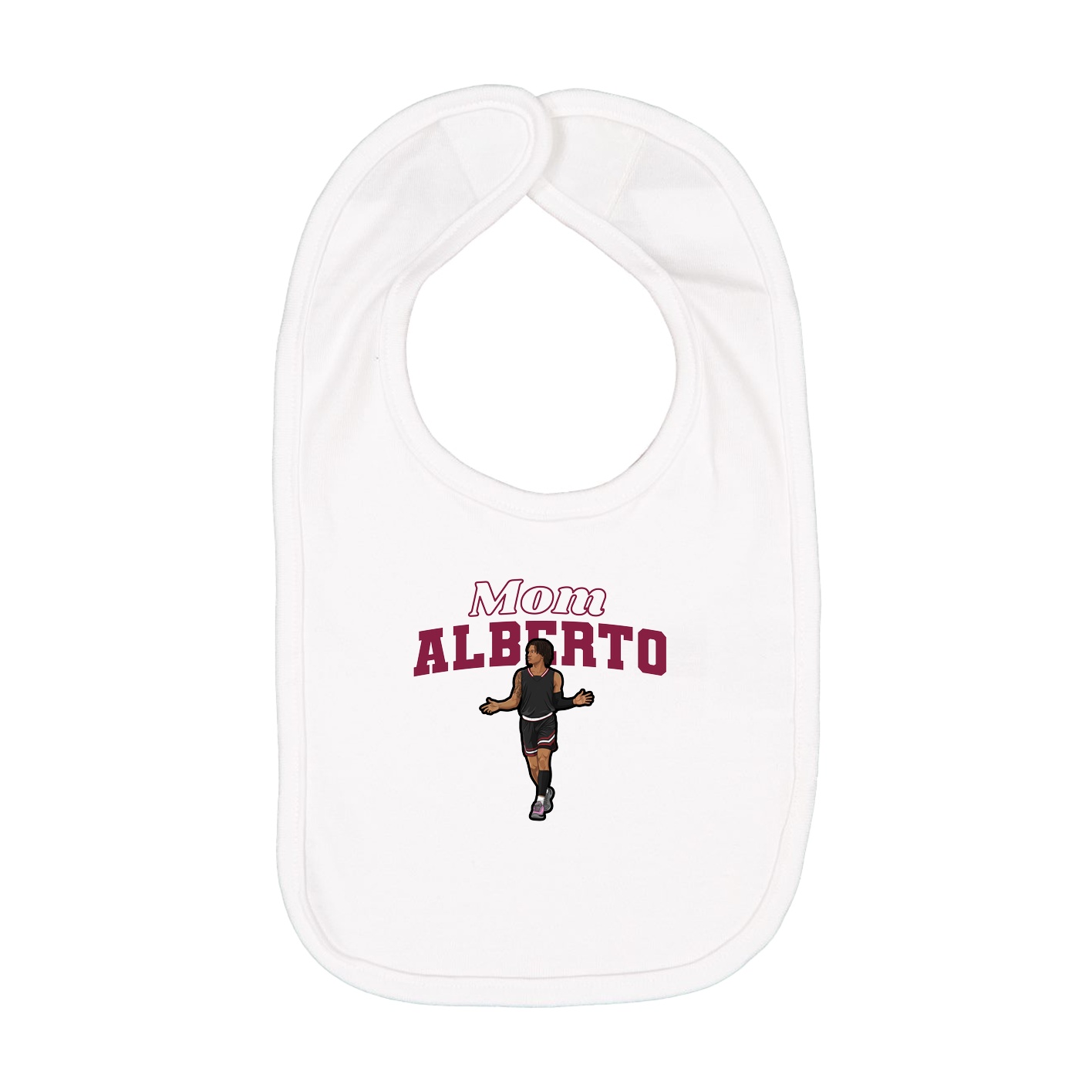 Infant Bib — Mothers Day Block in White