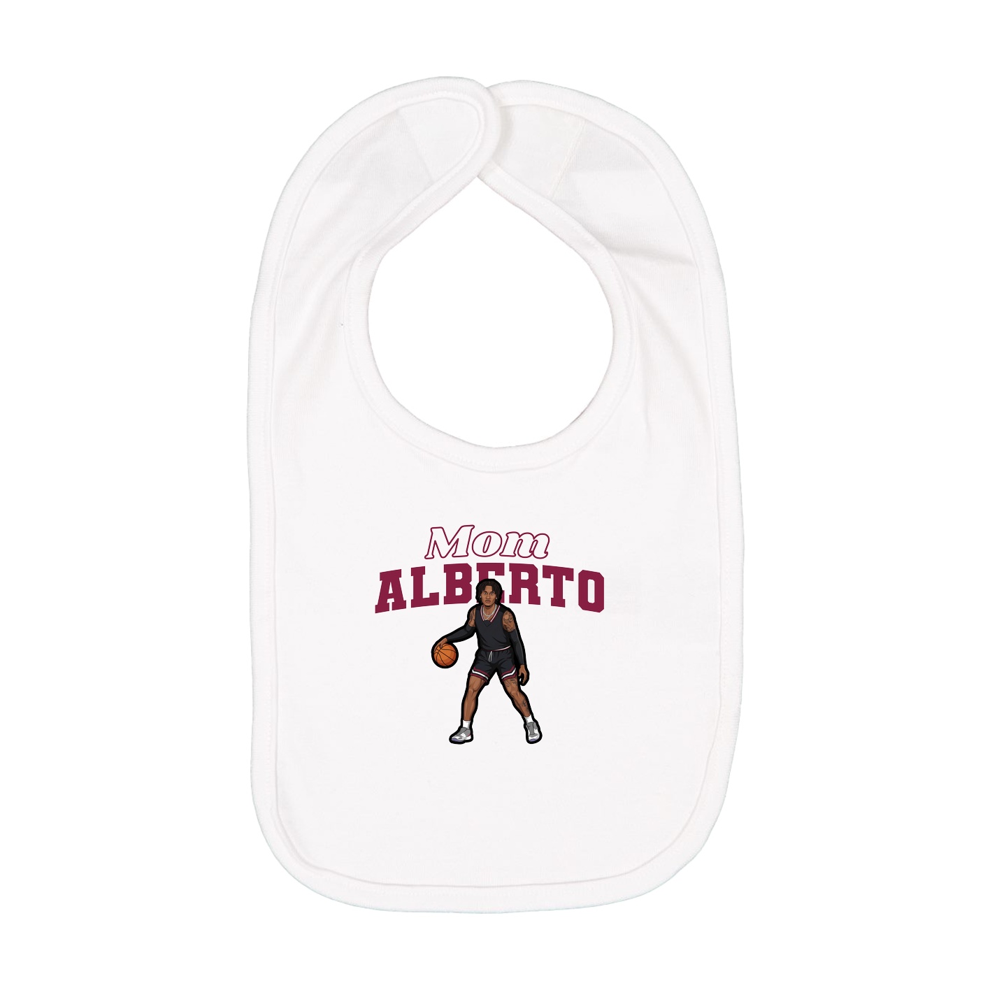 Infant Bib — Mothers Day Block in White
