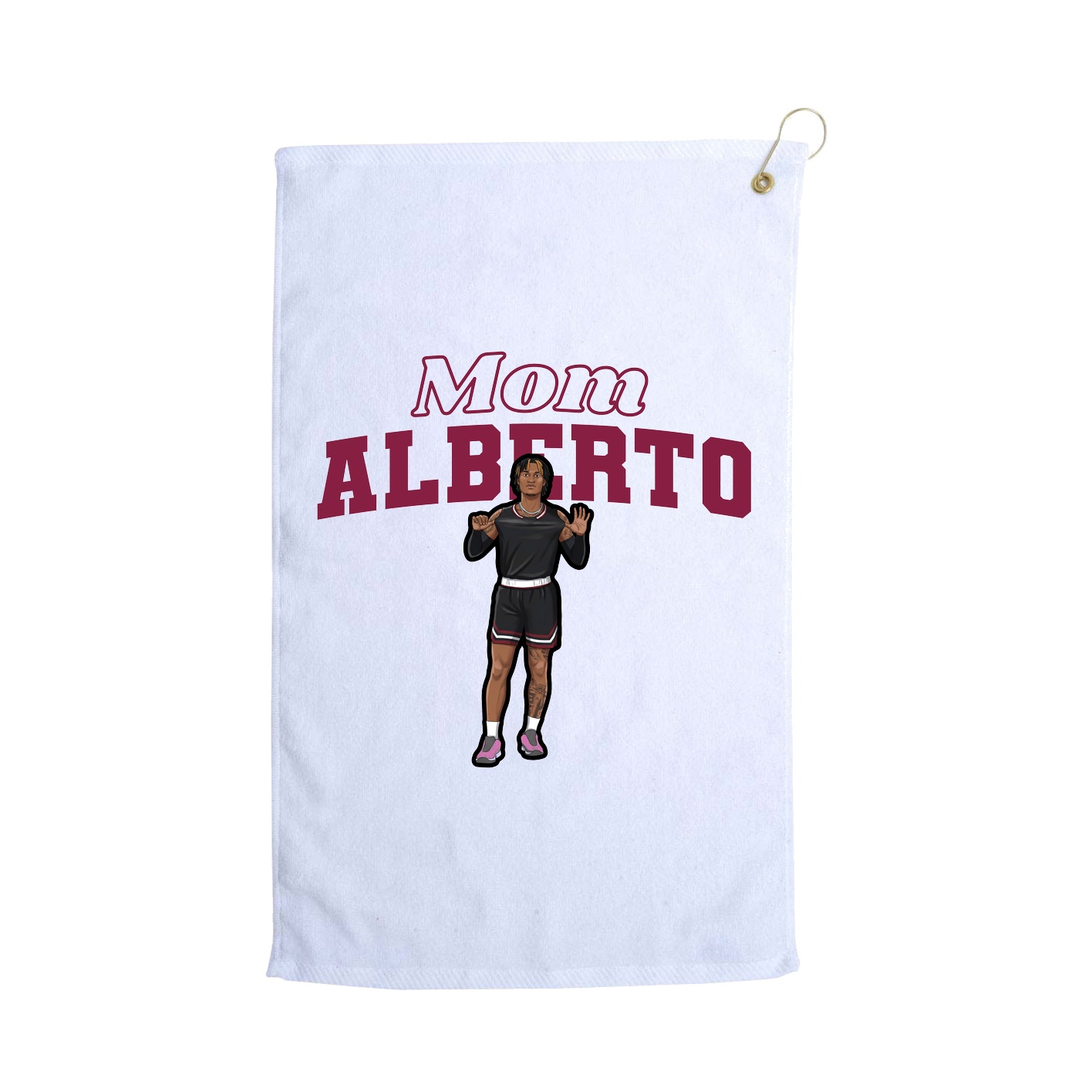 Golf Towel — Mothers Day Block in White
