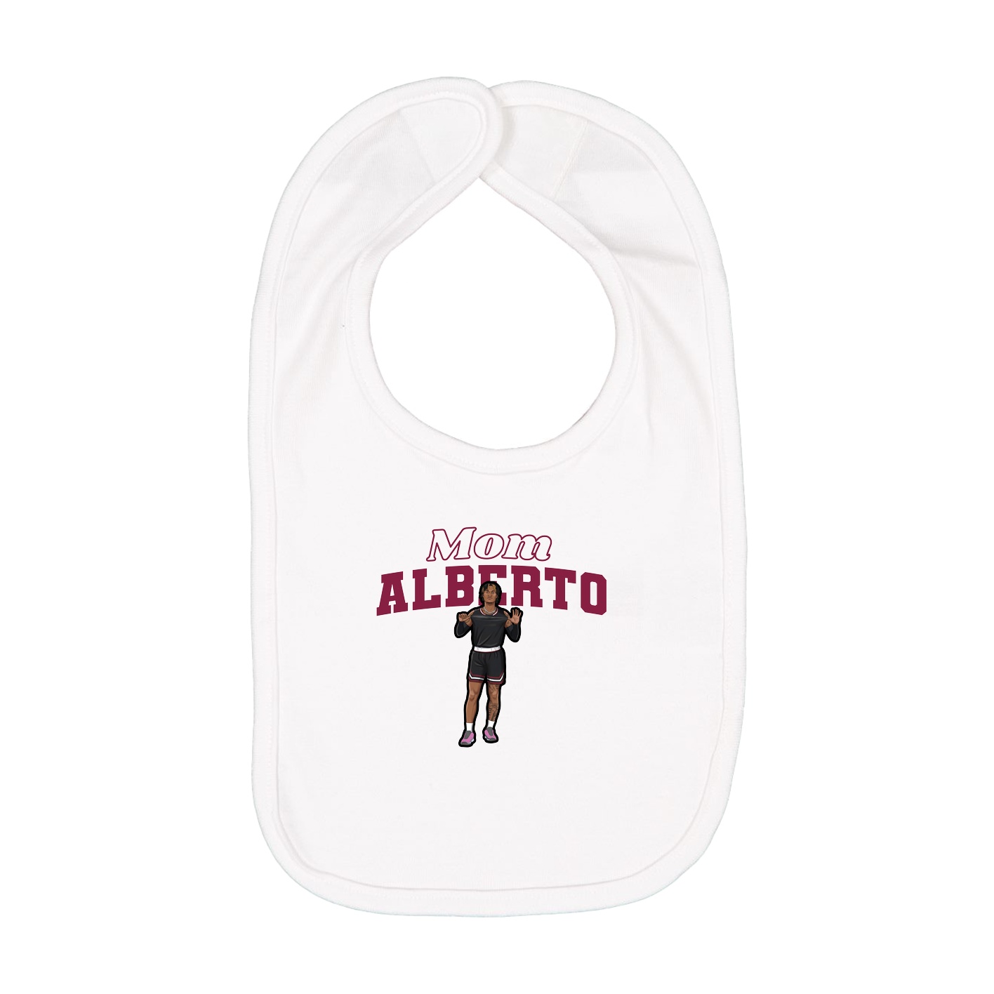 Infant Bib — Mothers Day Block in White
