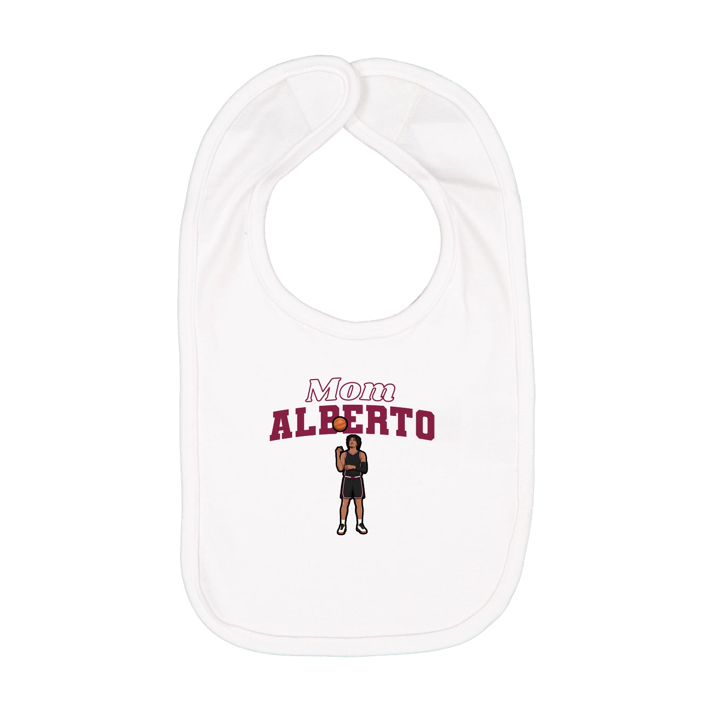 Infant Bib — Mothers Day Block in White