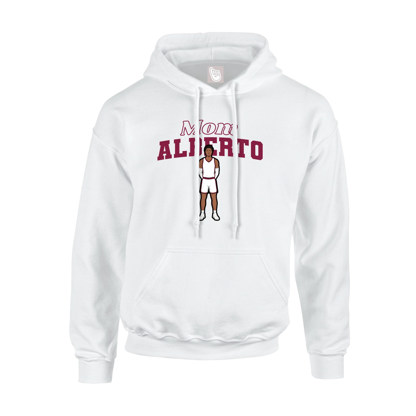 Youth Hoodie — Mothers Day Block in White