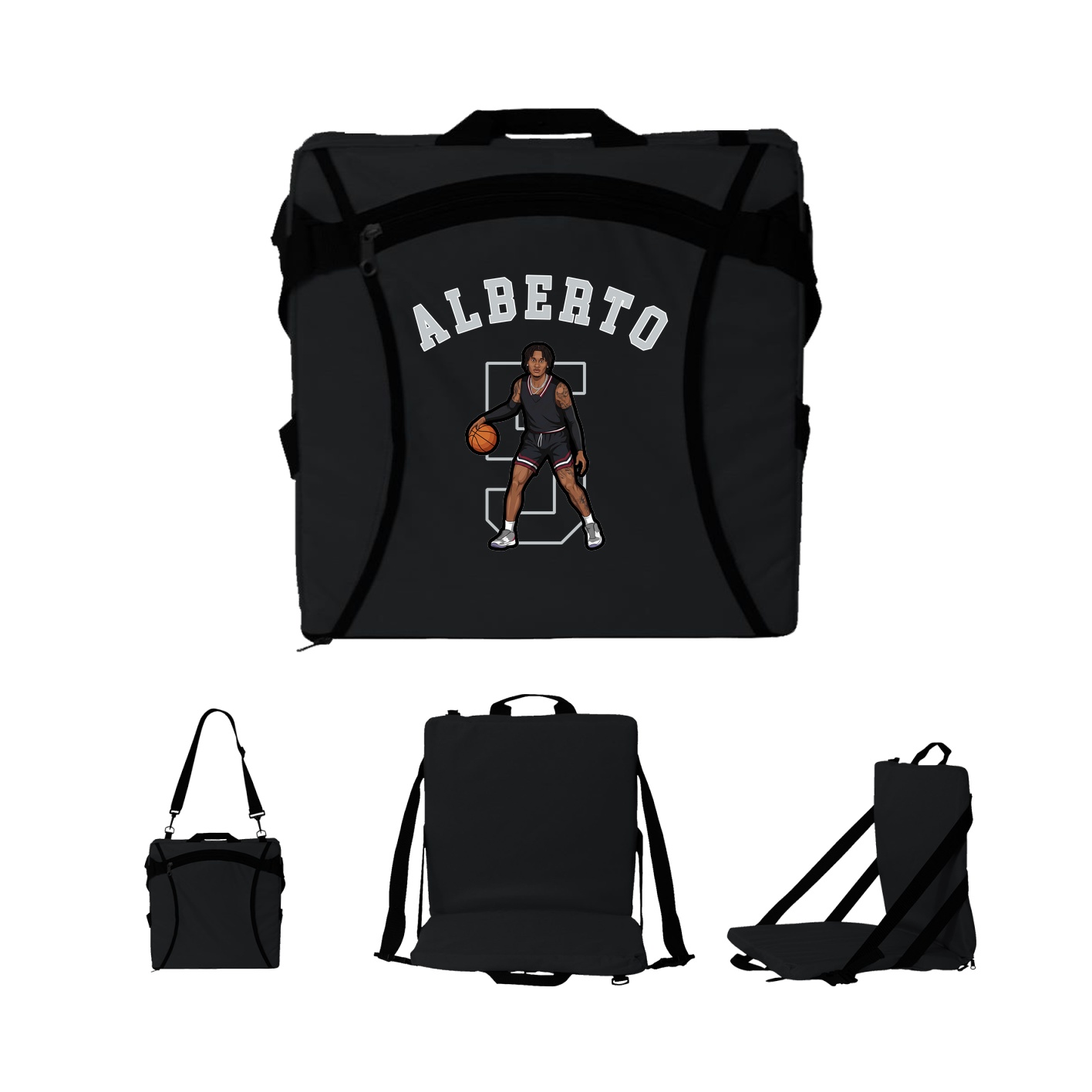 Folding Stadium Seat — Shirsey Arch in Black