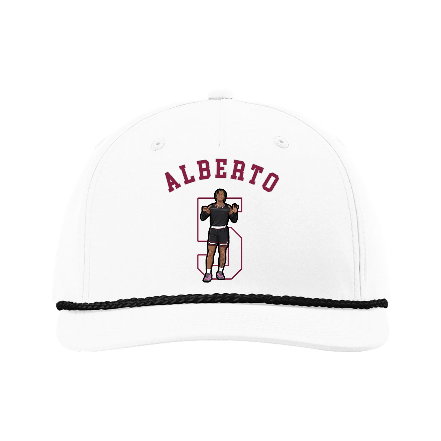 Five-Panel Classic Rope Cap — Shirsey Arch in White
