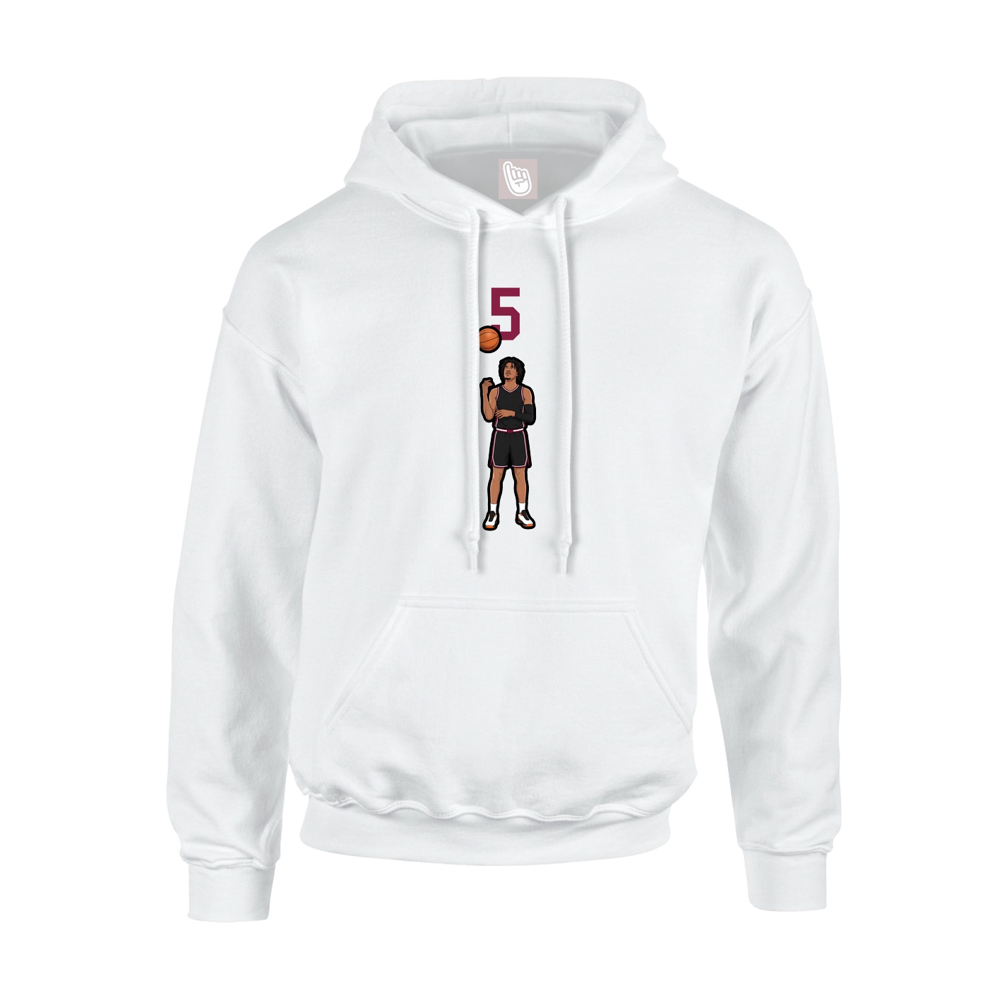 Youth Hoodie — Number Top in White