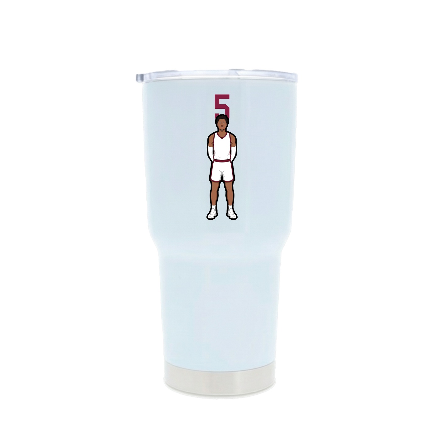 30oz Stainless Steel Tumbler — Number Top in White
