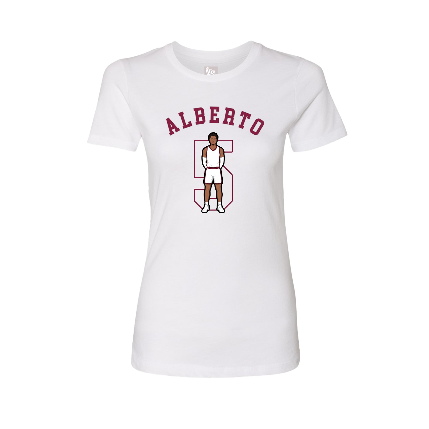 Fitted Women's Tee — Shirsey Arch in White