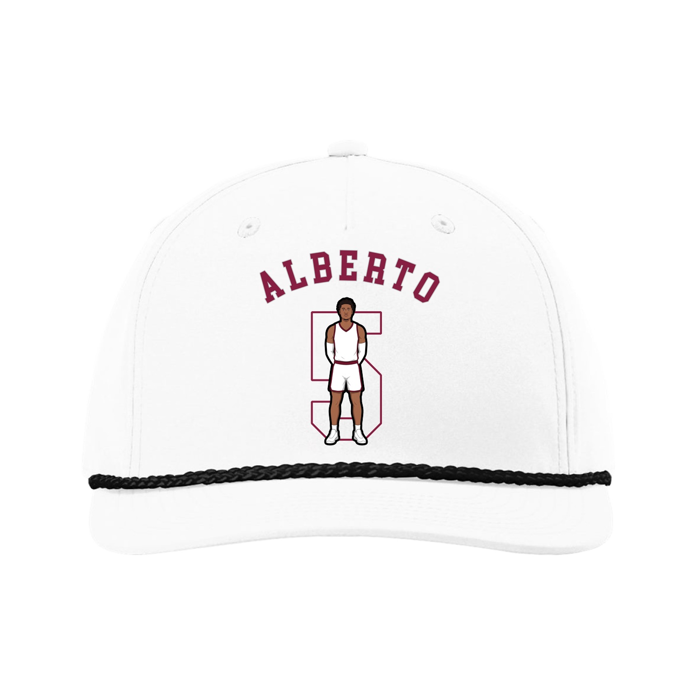 Five-Panel Classic Rope Cap — Shirsey Arch in White