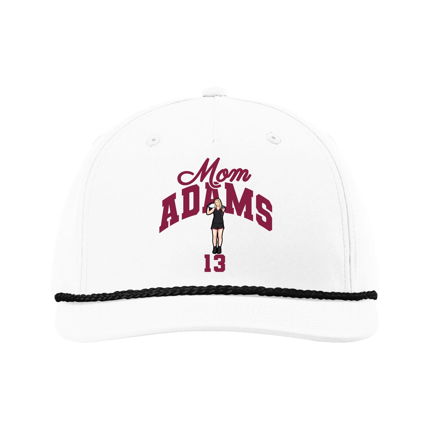 Five-Panel Classic Rope Cap — Mothers Day Arch in White