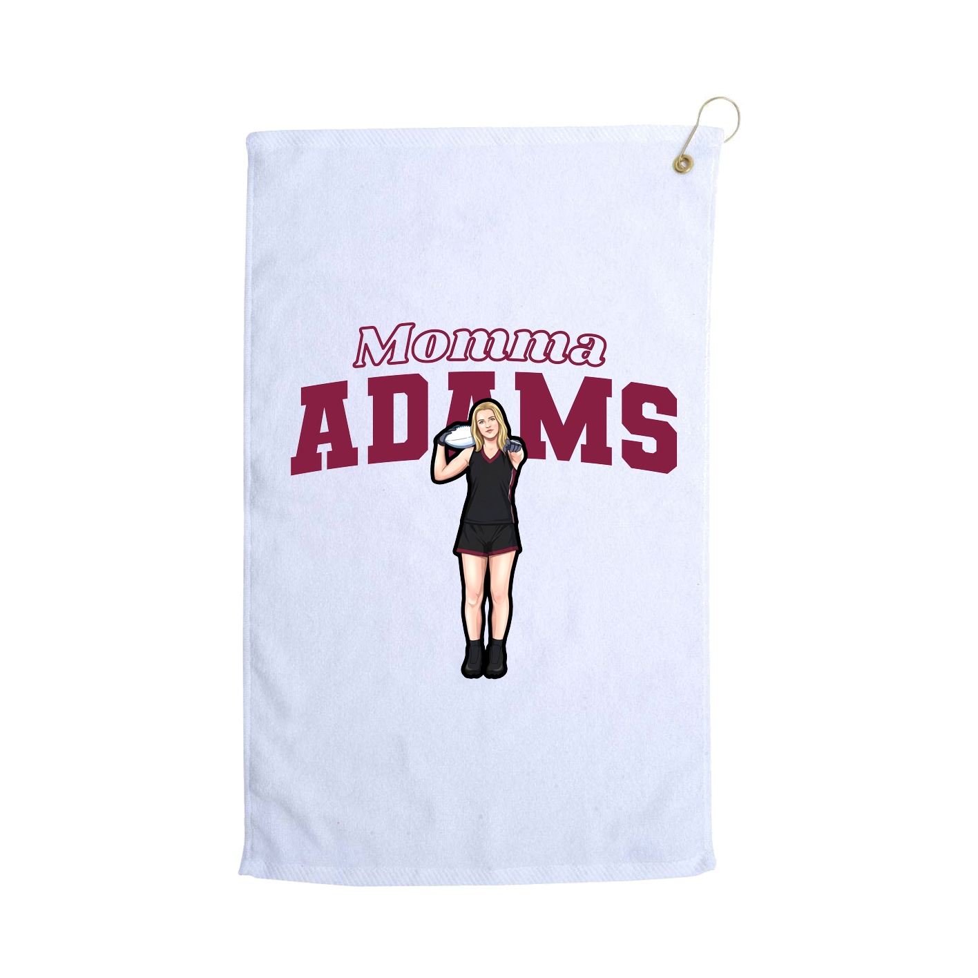Golf Towel — Mothers Day Block in White