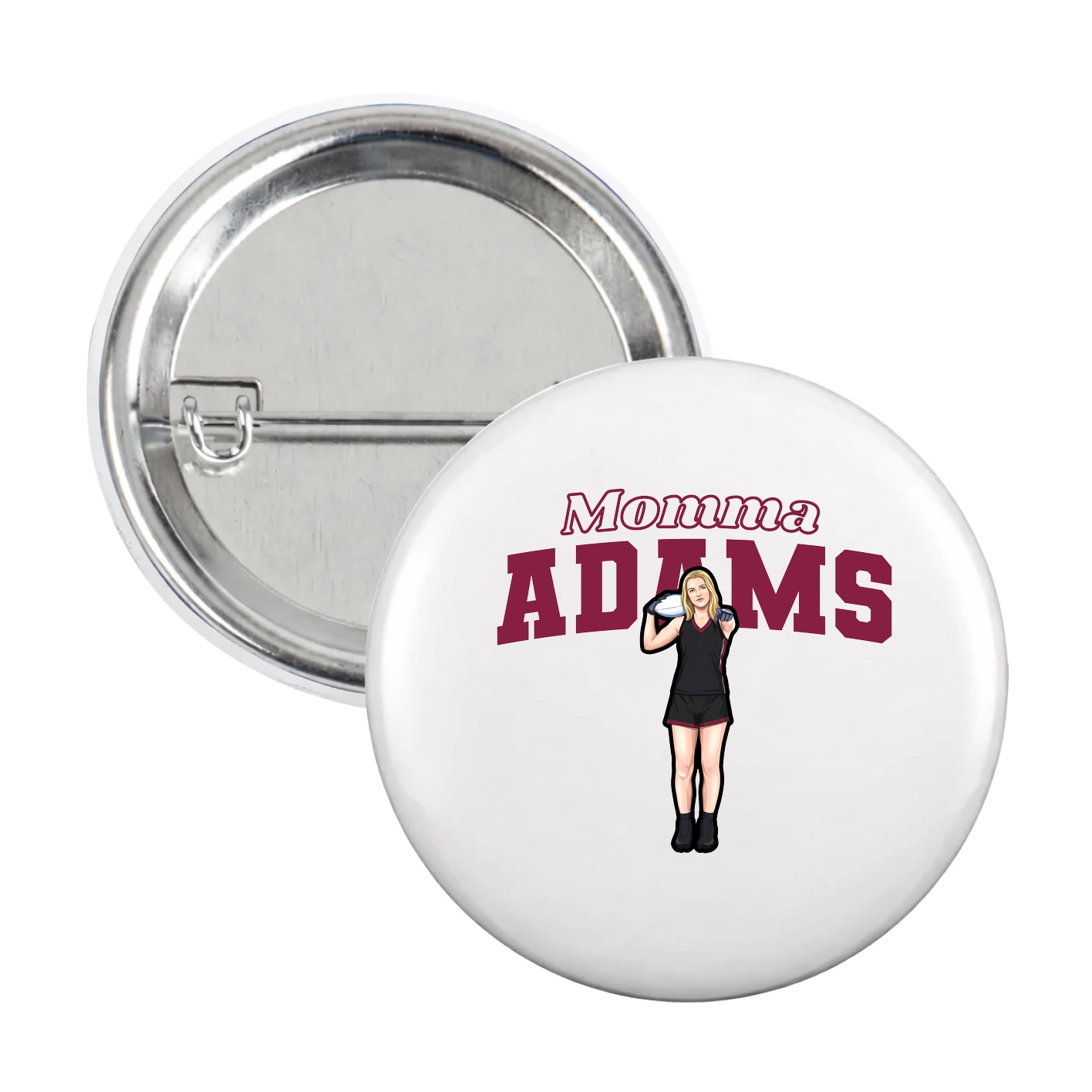 Game Day Button — Mothers Day Block in White