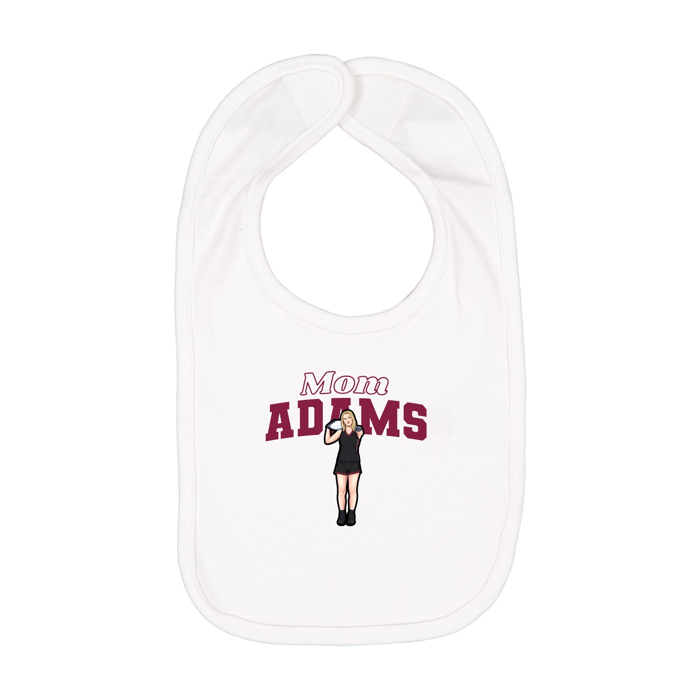 Infant Bib — Mothers Day Block in White
