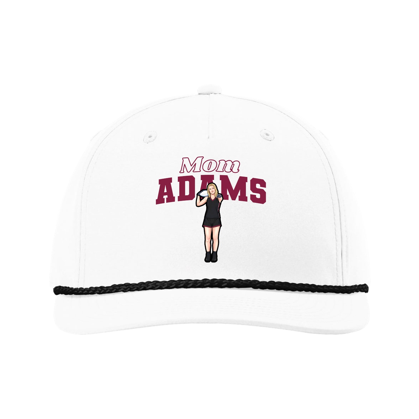 Five-Panel Classic Rope Cap — Mothers Day Block in White