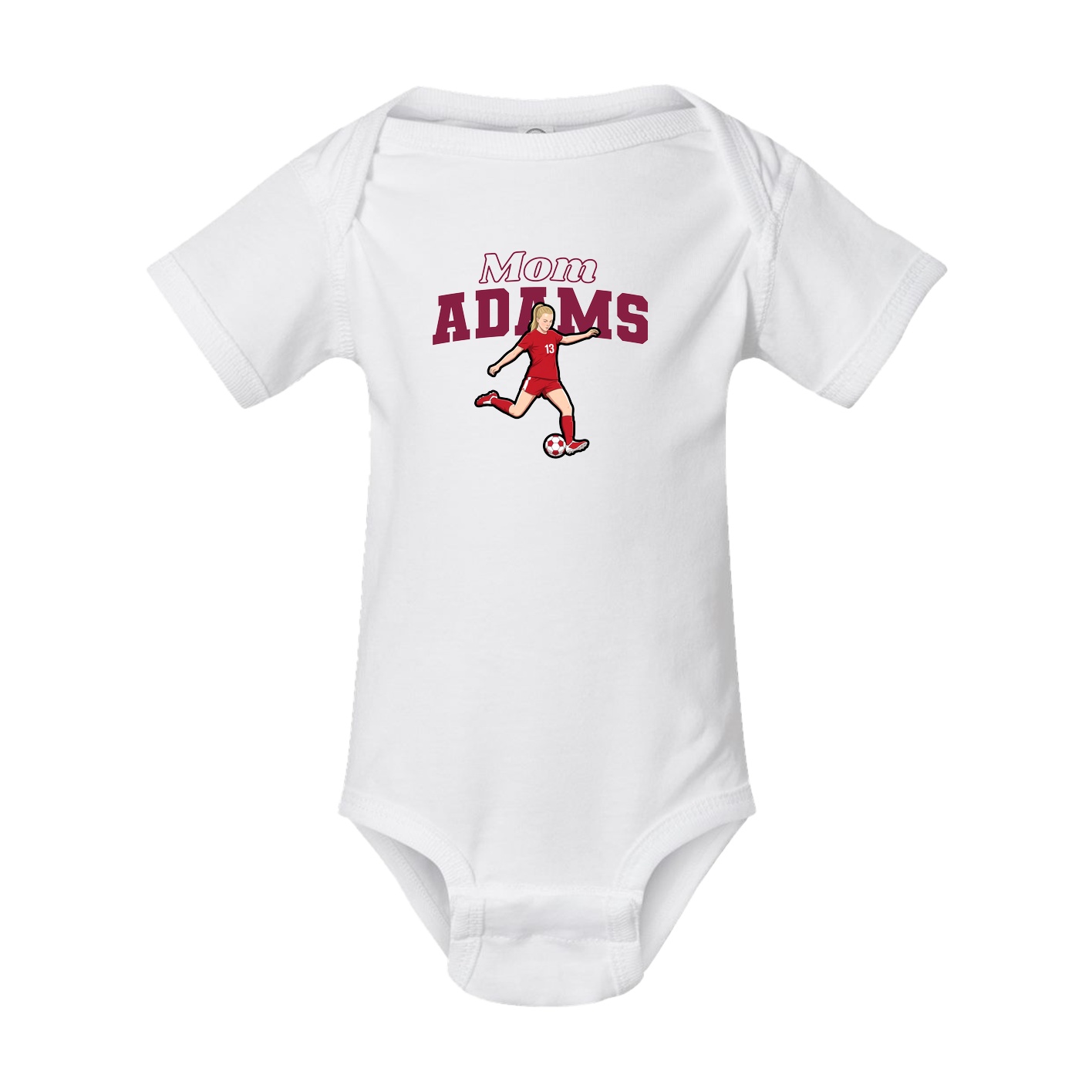 Baby Onesie — Mothers Day Block in White