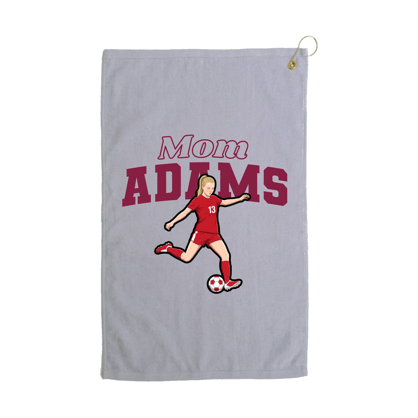 Golf Towel — Mothers Day Block in Grey