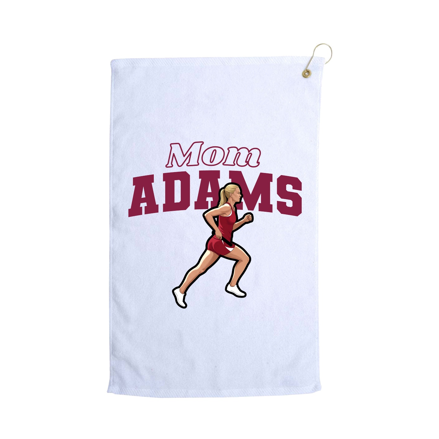 Golf Towel — Mothers Day Block in White