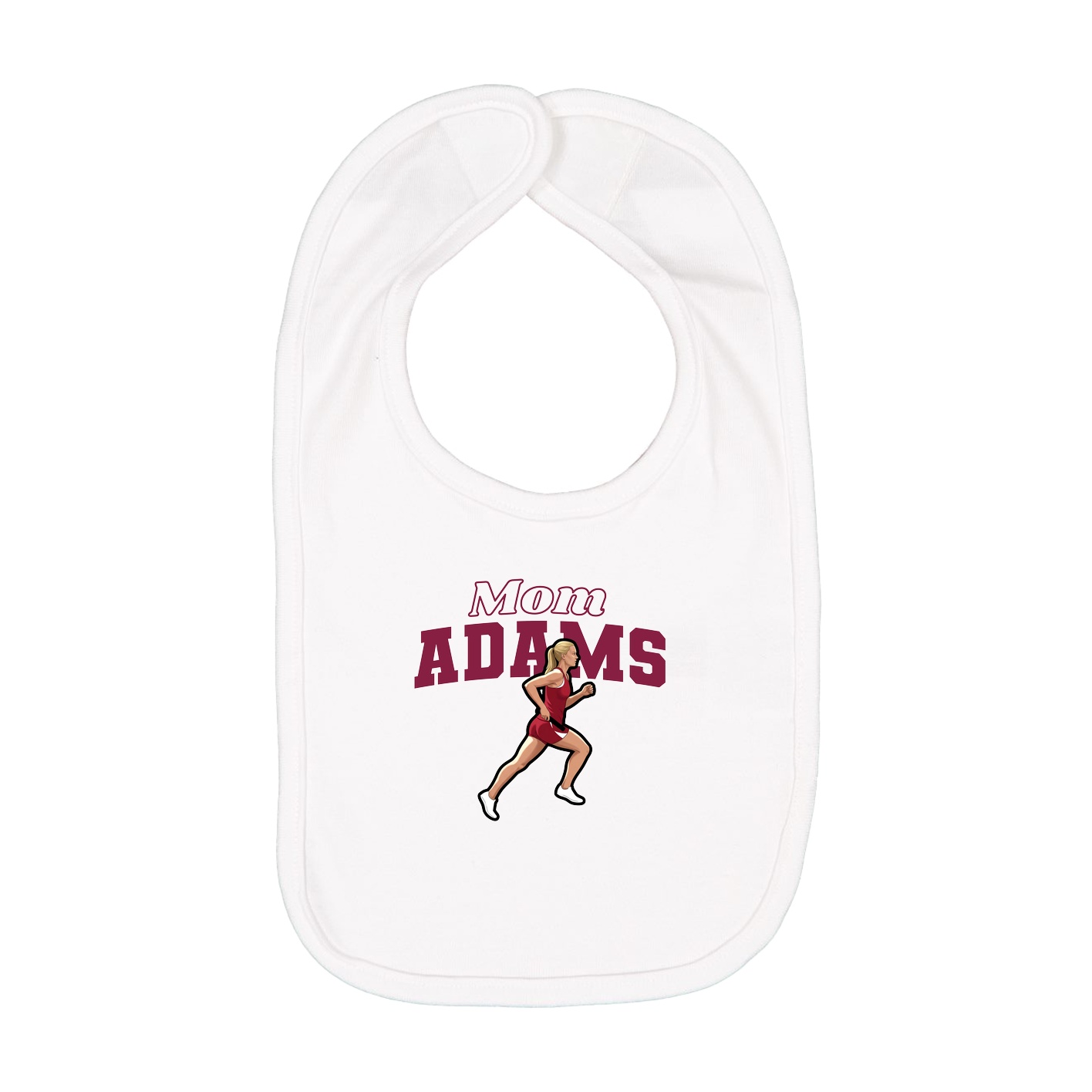 Infant Bib — Mothers Day Block in White