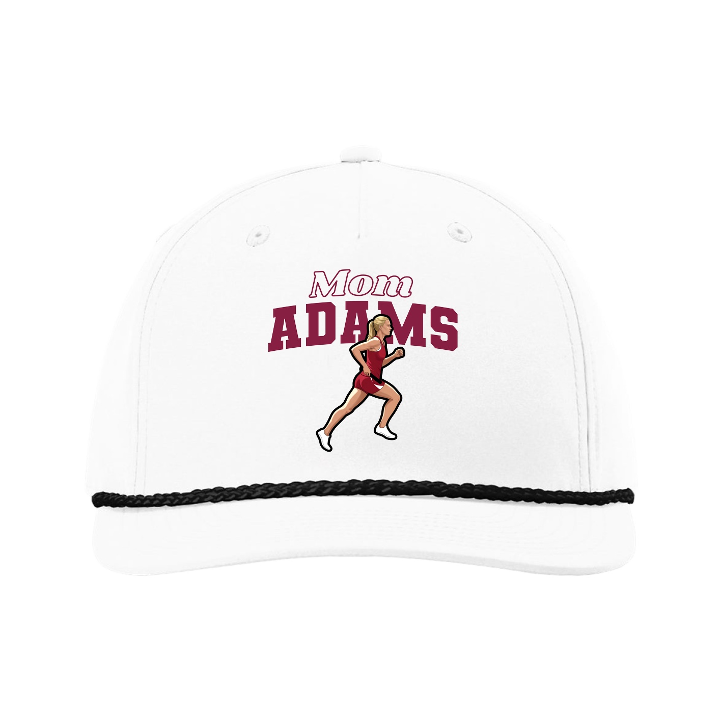 Five-Panel Classic Rope Cap — Mothers Day Block in White