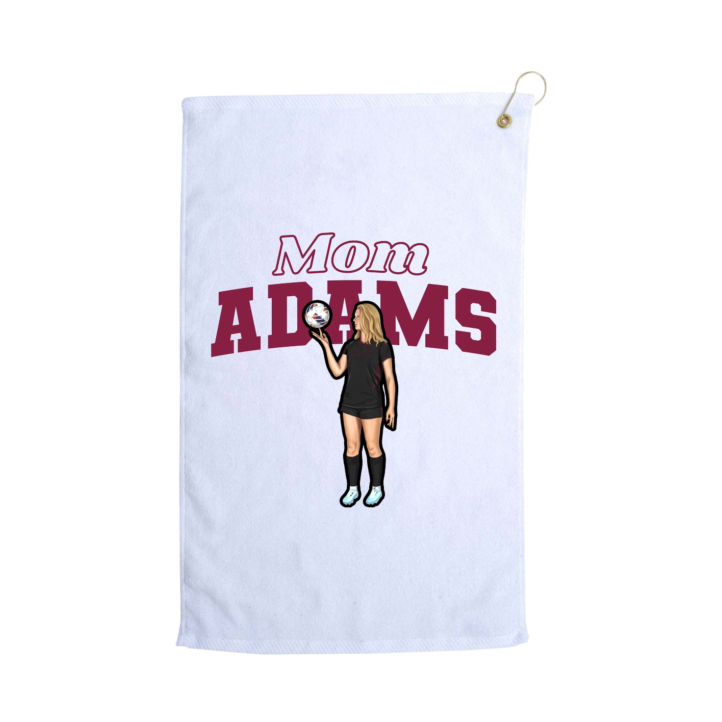Golf Towel — Mothers Day Block in White