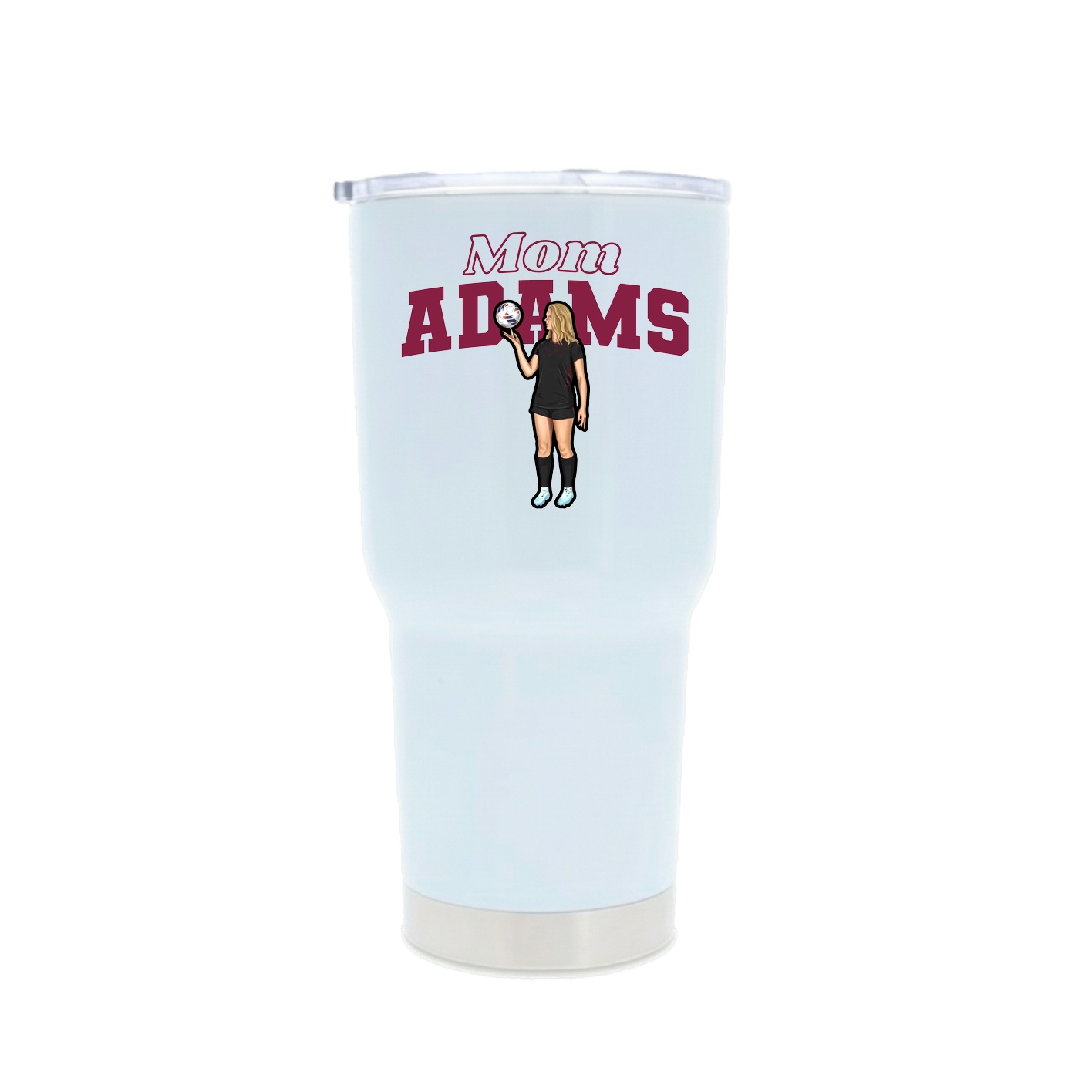 30oz Stainless Steel Tumbler — Mothers Day Block in White