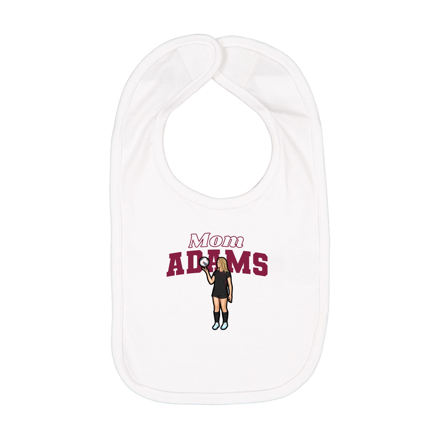Infant Bib — Mothers Day Block in White