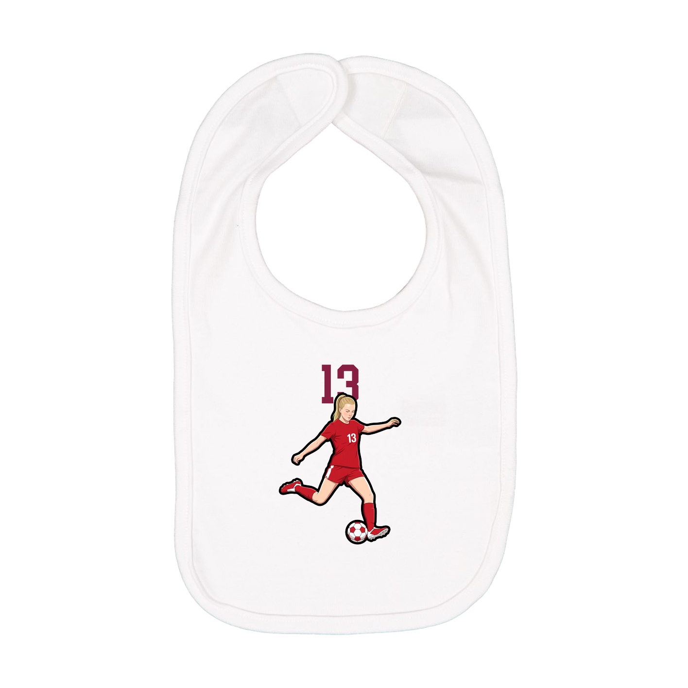 Infant Bib — Number Top in White