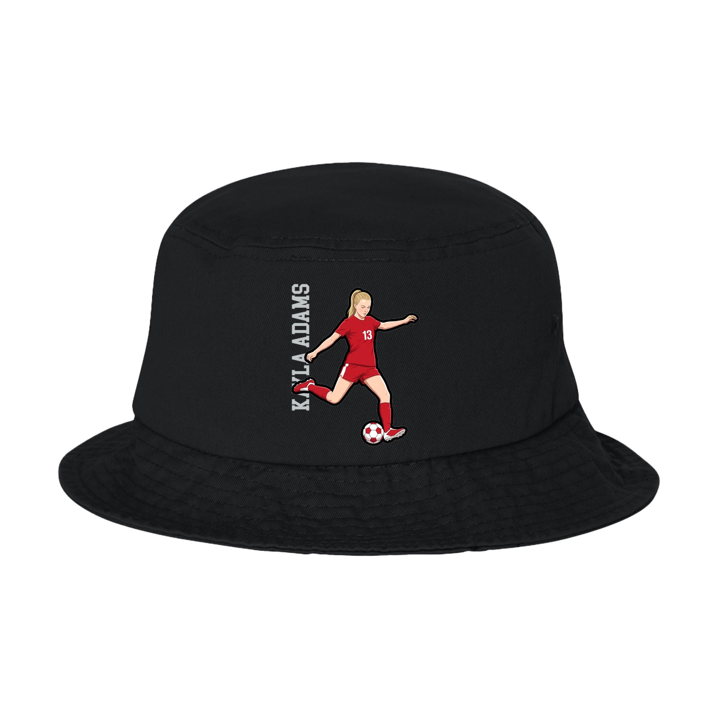 Bucket Cap — Name Vertical in Black