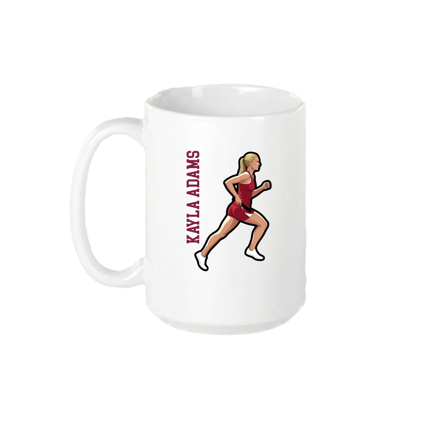 15oz Coffee Mug — Name Vertical in White