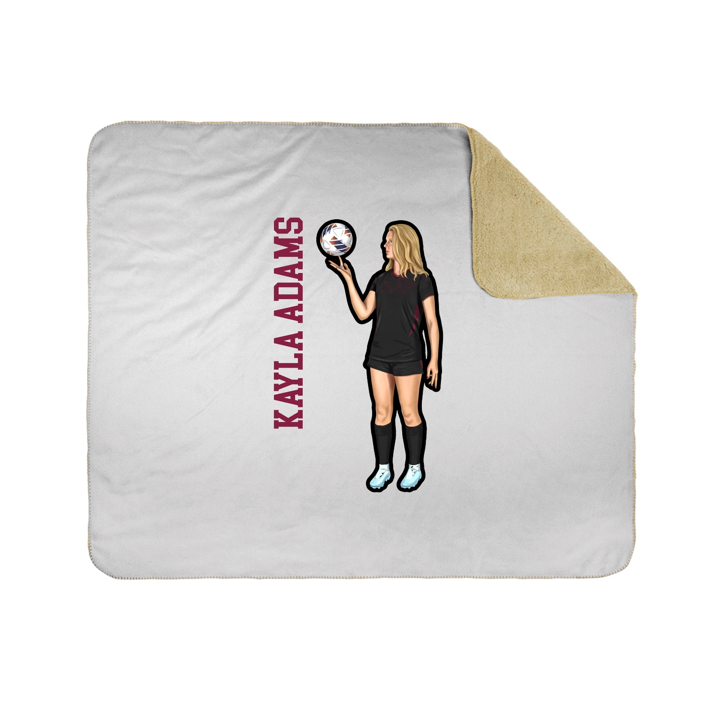 Throw Blanket — Name Vertical in White